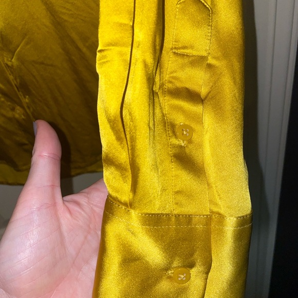Antonio Melani Gold Yellow Silk Shirt Blouse size Small 4 / 6 - Picture 4 of 6